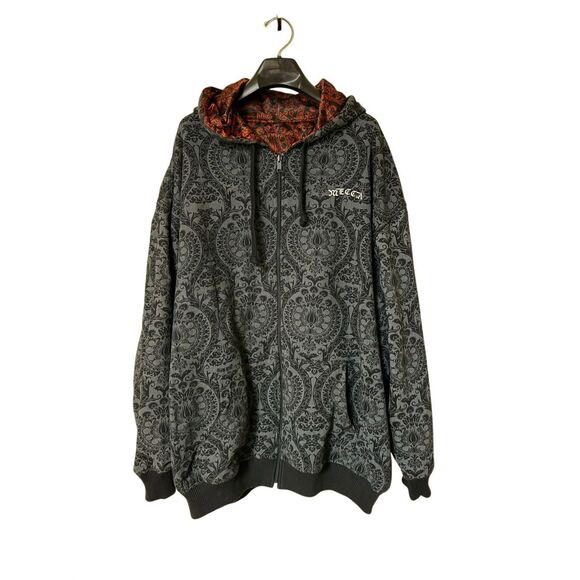 Mecca AOP Reversible Zip Up Hoodie Men’s Large Grey Grunge Jesse Pinkman Y2K - Picture 1 of 13